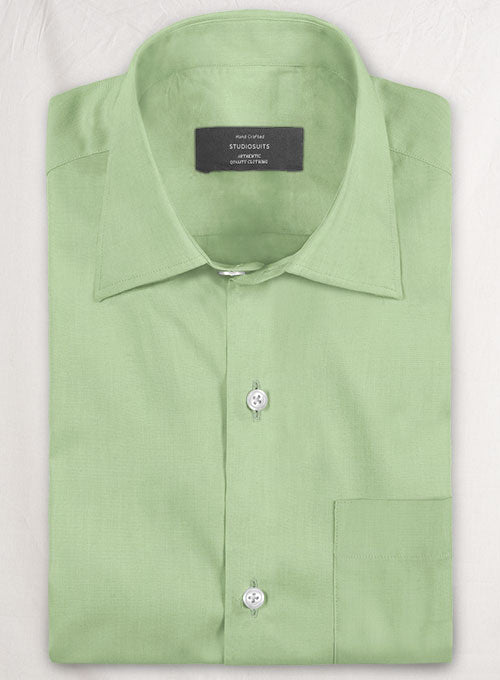 Moss Green Stretch Twill Shirt – StudioSuits
