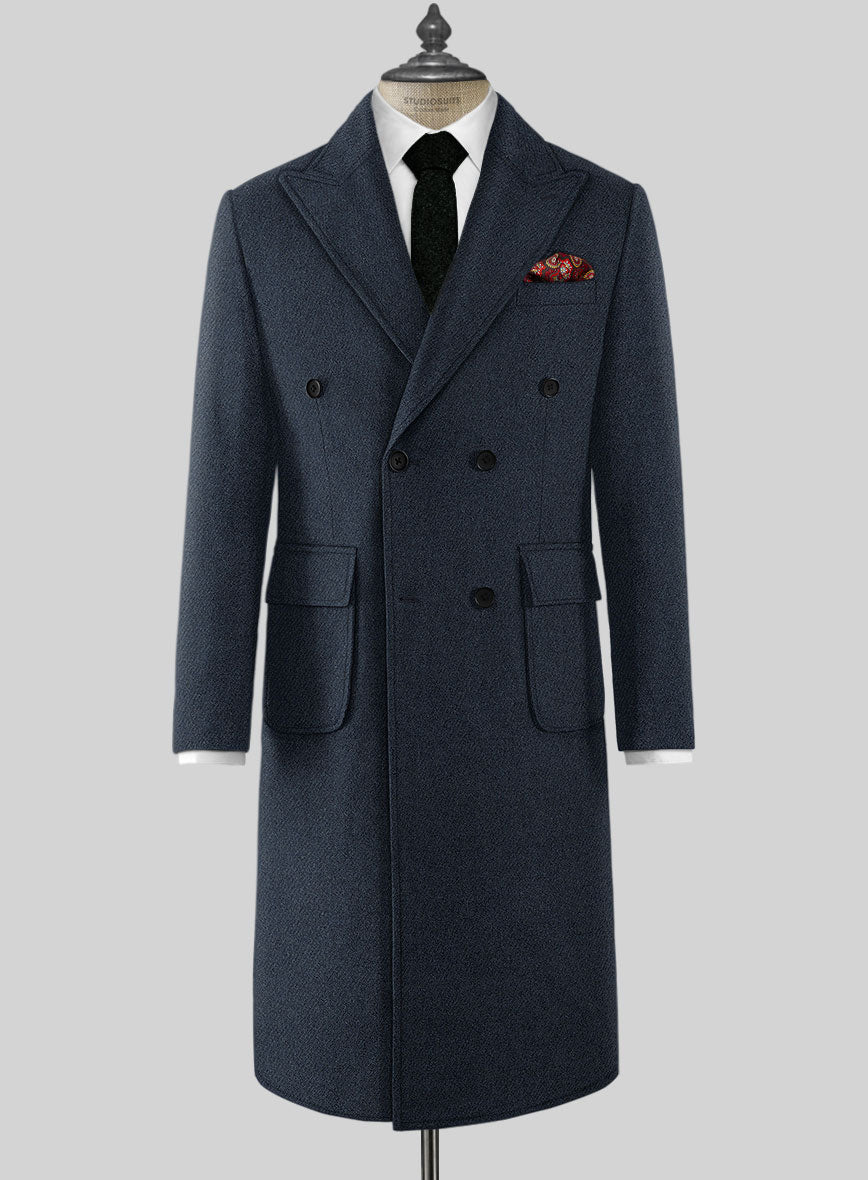 Musto Blue Heavy Tweed Overcoat StudioSuits