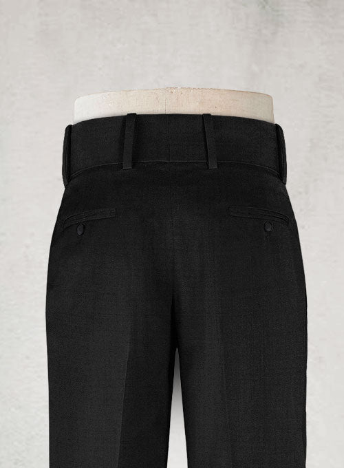 Napolean Black Double Gurkha Wool Trousers - StudioSuits