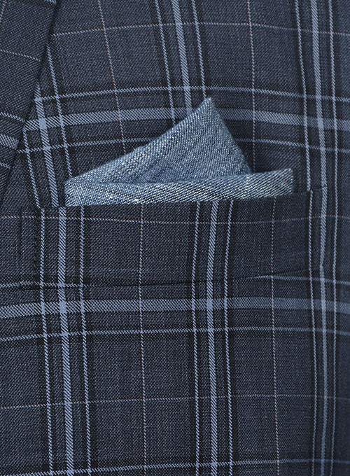 Napolean Blue Sienna Checks Wool Jacket - StudioSuits