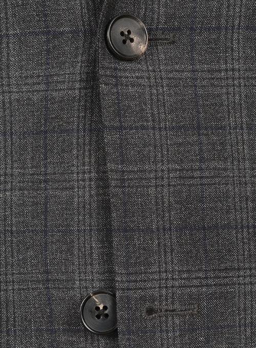 Napolean Charcoal Gray Wool Jacket - StudioSuits