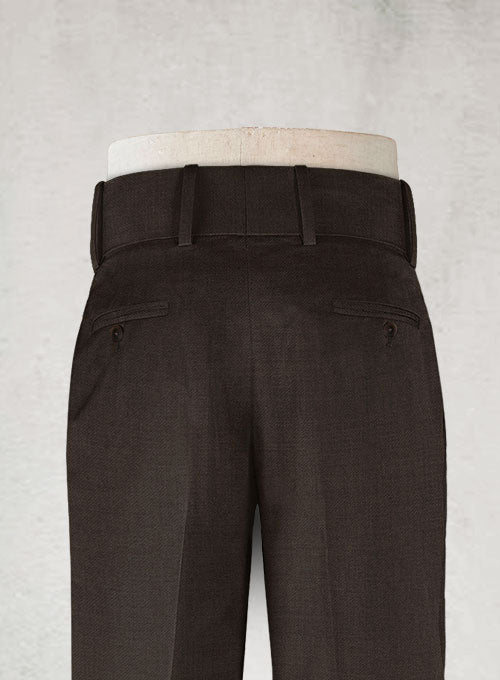 Napolean Dark Brown Double Gurkha Wool Trousers - StudioSuits