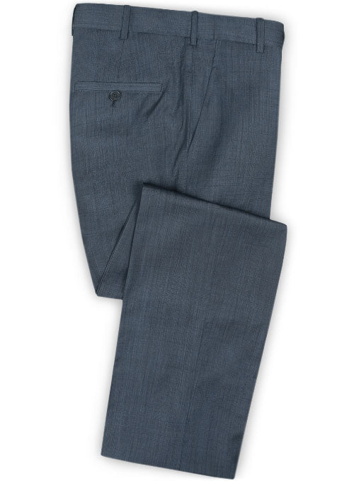 Napolean Fine Blue Wool Pants - 32R - StudioSuits