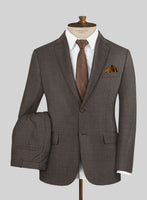 Napolean Sharkskin Brown Wool Suit - StudioSuits