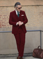 Naples Burgundy Tweed Suit - StudioSuits