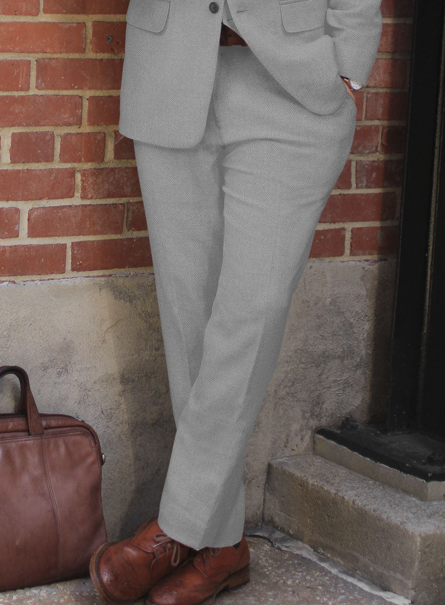 Naples Steel Gray Tweed Pants - StudioSuits