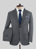 Napolean Kara Stripe Gray Wool Suit - StudioSuits