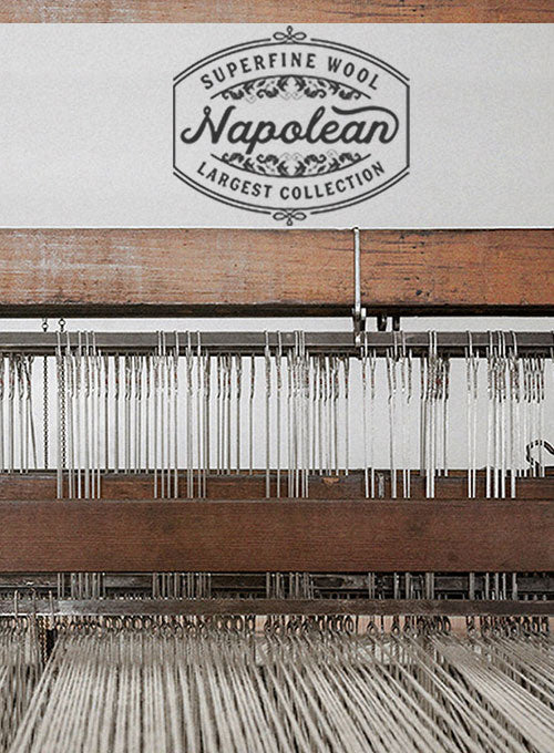 Napolean Box Blue Wool Pants - StudioSuits