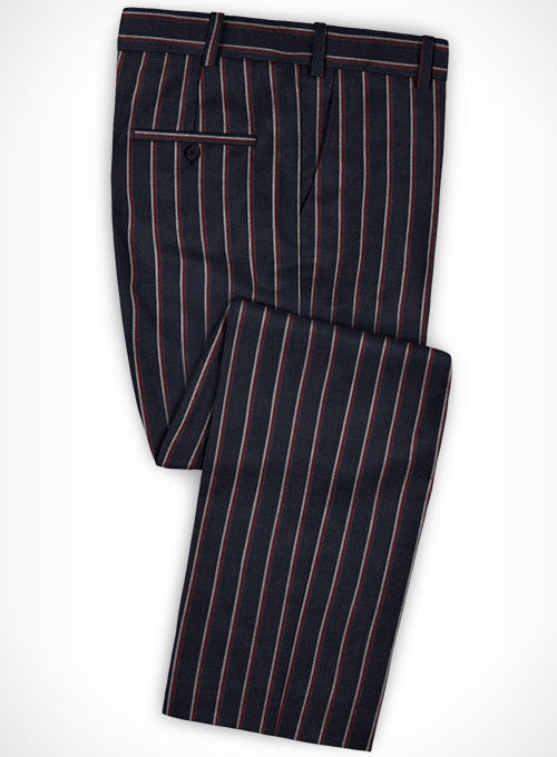 Napolean Atora Dark Blue Wool Pants - StudioSuits