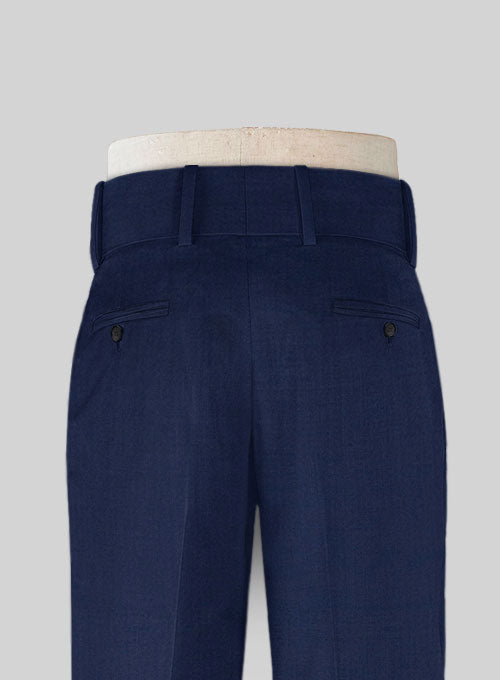 Napolean Bottle Blue Double Gurkha Wool Trousers - StudioSuits