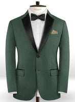 Napolean Green Wool Tuxedo Suit - StudioSuits