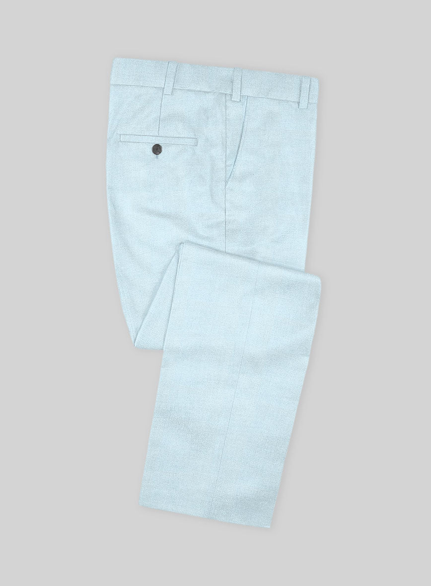 Napolean Light Blue Wool Pants - StudioSuits