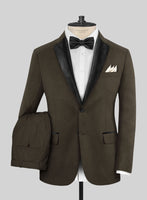 Napolean Mud Brown Wool Tuxedo Suit - StudioSuits