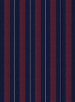 Napolean Izzaro Stripe Garnet Blue Wool Pants - StudioSuits