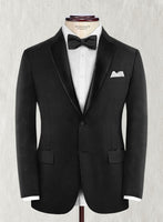 Napolean Stone Black Wool Tuxedo Jacket - StudioSuits