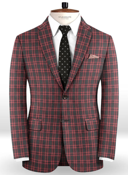 Napolean Poker Charcoal Wool Jacket - StudioSuits