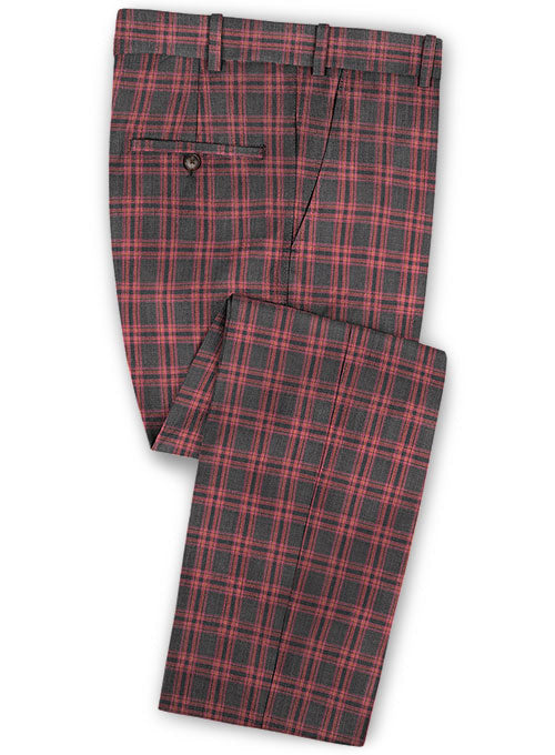 Napolean Poker Charcoal Wool Pants - StudioSuits