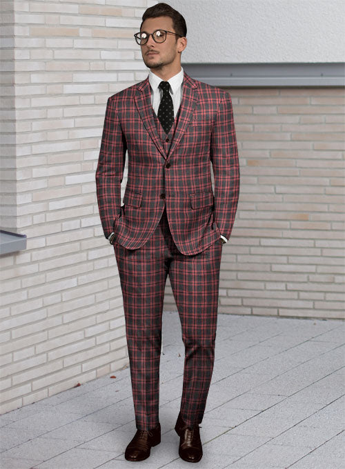 Napolean Poker Charcoal Wool Suit - StudioSuits