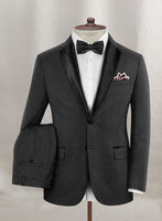 Napolean Stretch Charcoal Wool Tuxedo Suit - StudioSuits
