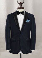Napolean Polka Blue Wool Tuxedo Suit - StudioSuits