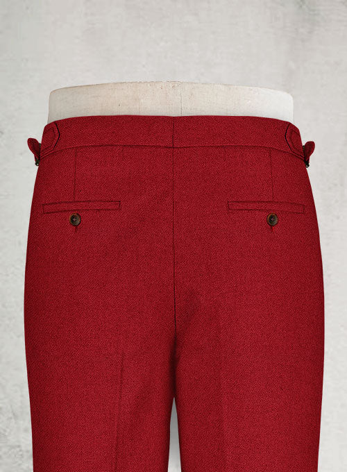 Naples Red Highland Tweed Trousers - StudioSuits