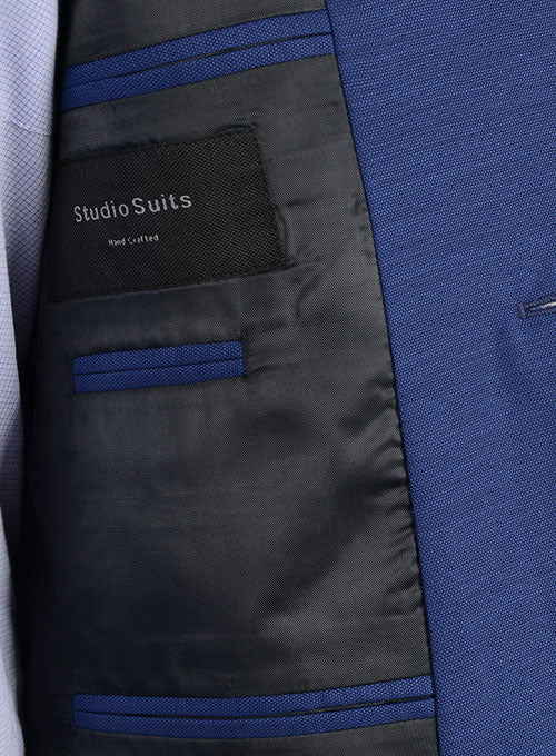 Napolean Rosso Blue Wool Jacket - StudioSuits