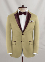 Napolean Sahara Khaki Wool Tuxedo Jacket - StudioSuits