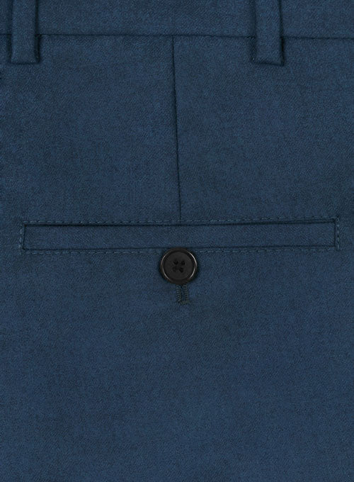 Oxford Blue Flannel Wool Pants - StudioSuits