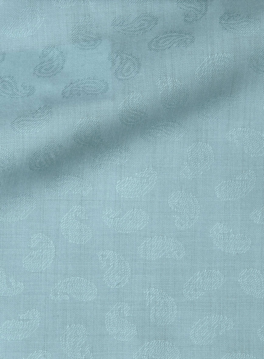 Paisley Light Blue Wool Shirt - StudioSuits