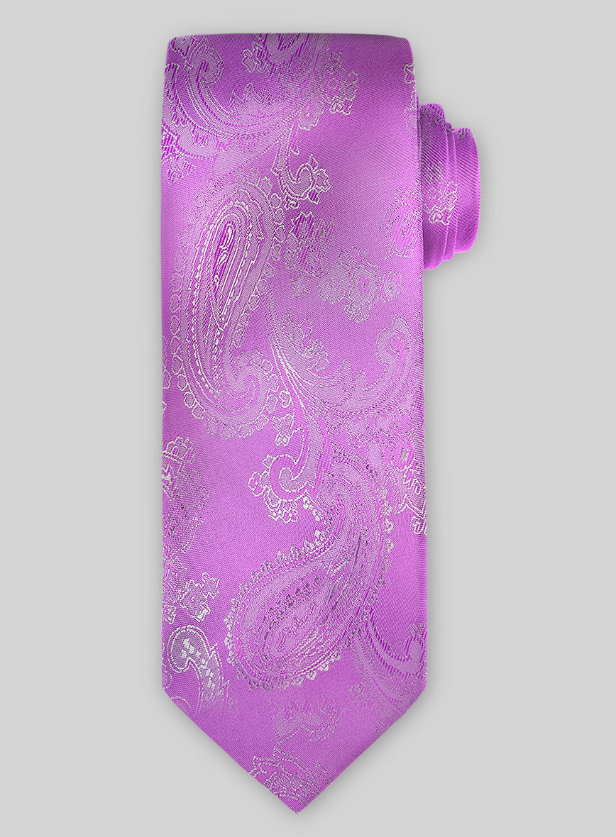 Paisley Lilac Satin Tie - StudioSuits