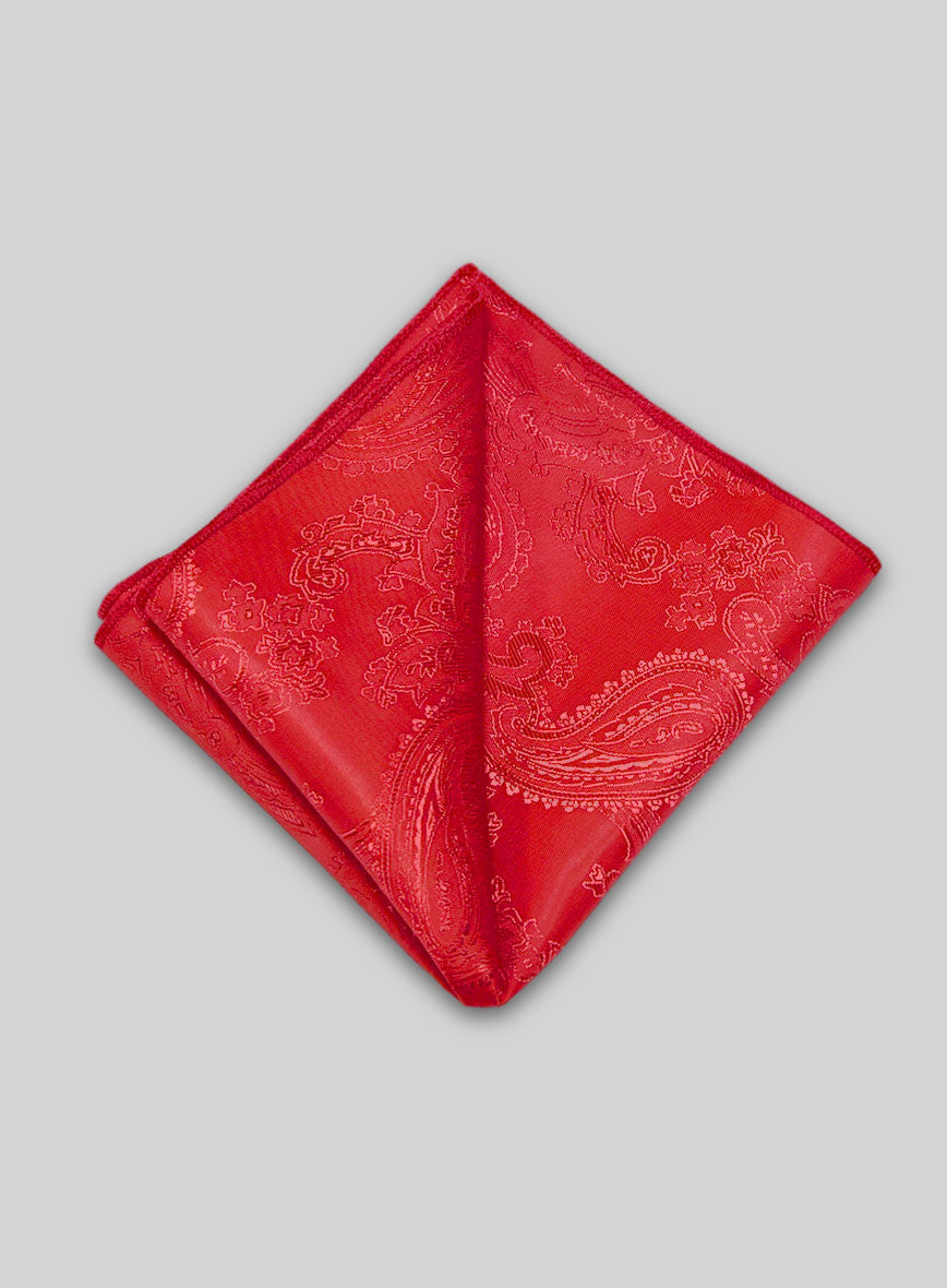 Paisley Pocket Square - Crimson Red - StudioSuits