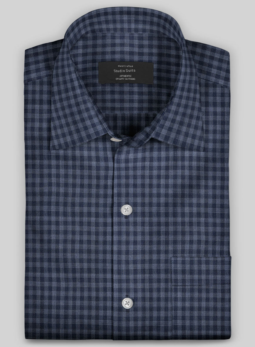 wool dress shirts Men's Pelro Checks Wool Shirt by StudioSuits
