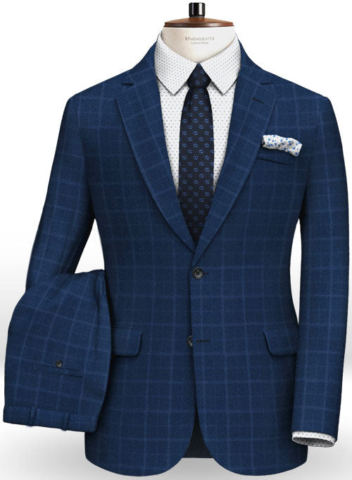 Pisa Blue Feather Tweed Suit - StudioSuits