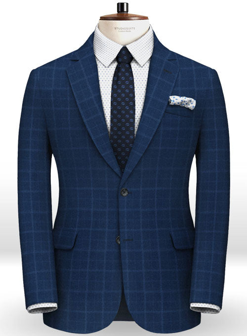 Pisa Blue Feather Tweed Suit - StudioSuits
