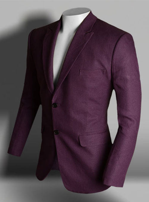 Polish Purple Pure Linen Jacket - StudioSuits
