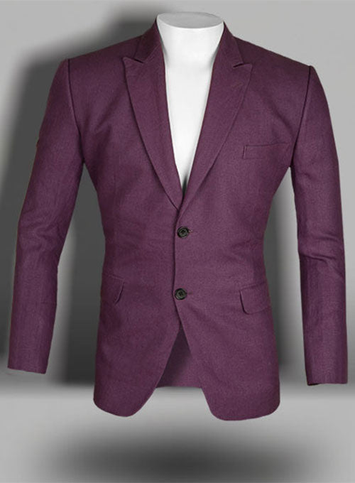 Polish Purple Pure Linen Jacket - StudioSuits