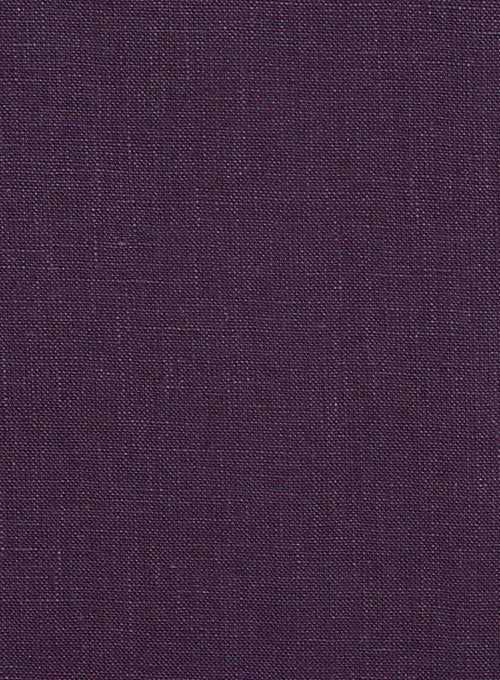 Pure Polish Purple Linen Nehru Tuxedo Jacket - StudioSuits