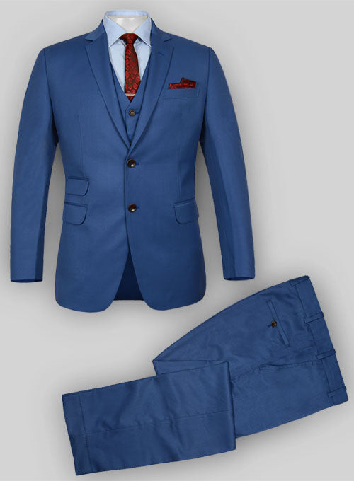 Power Blue Wool Suit - StudioSuits