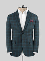 Reda Cyan Green Checks Wool Suit - StudioSuits