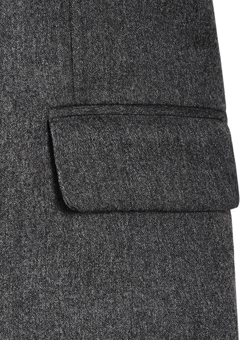 Reda Flannel Dark Gray Pure Wool Jacket - StudioSuits