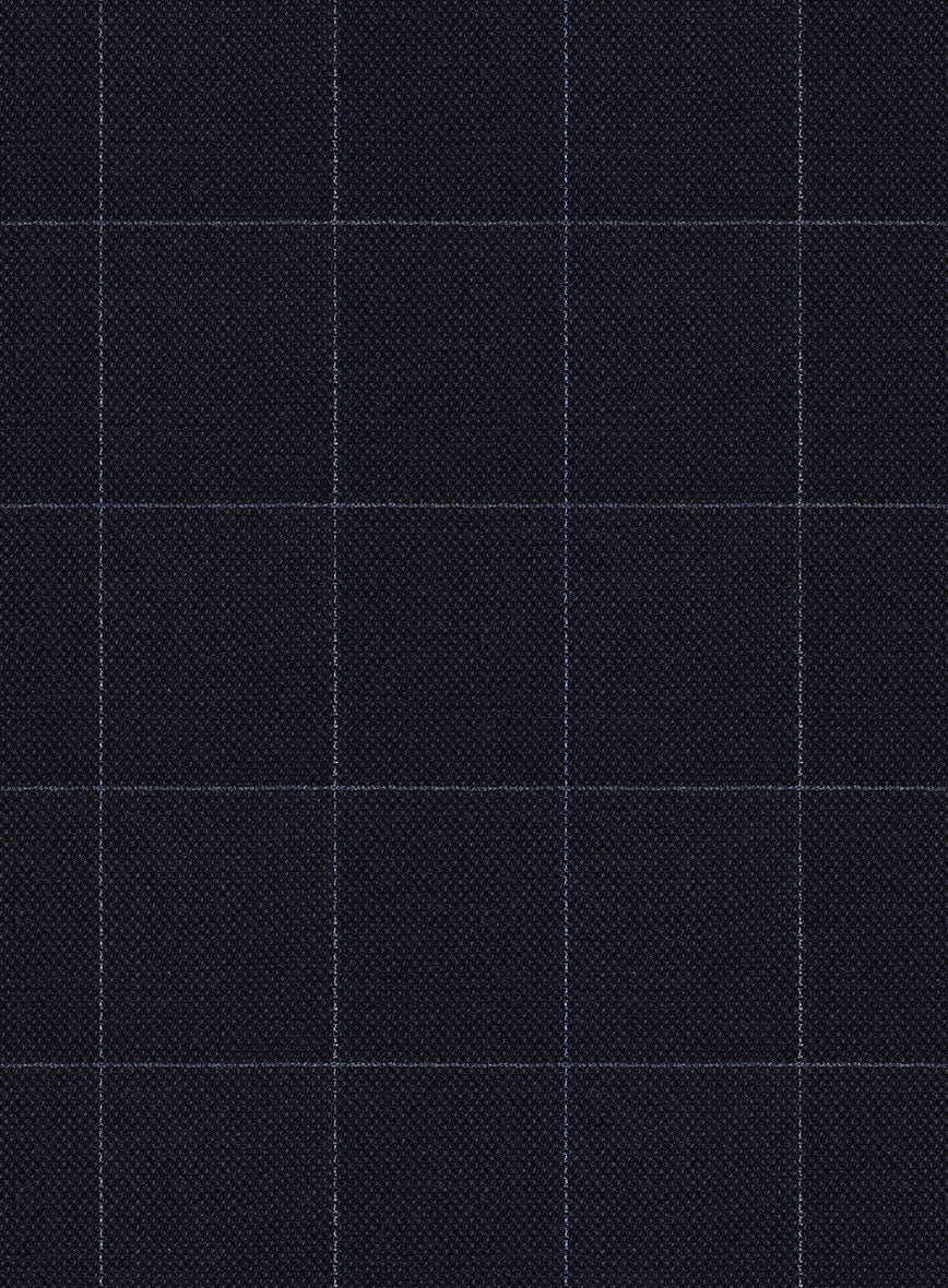 Reda Flexo Dark Blue Checks Wool Jacket - StudioSuits