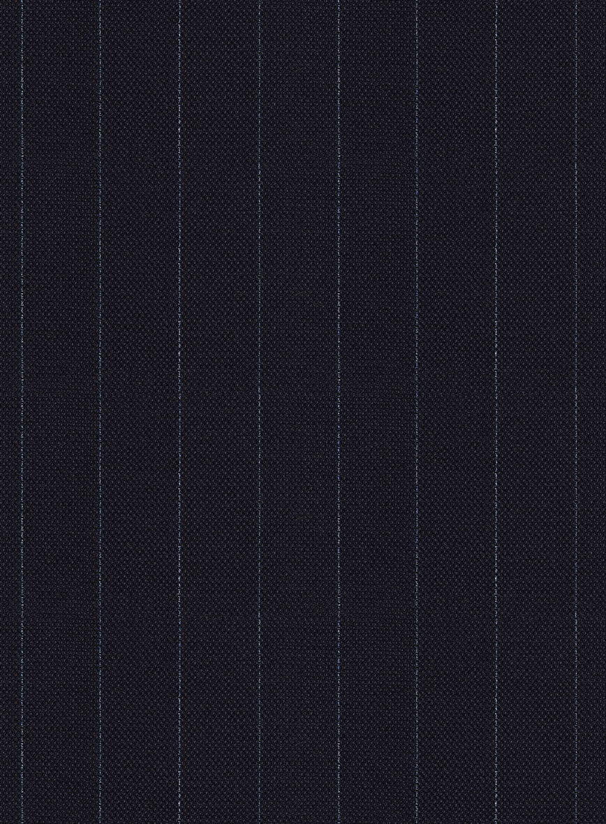 Reda Flexo Dark Blue Stripe Wool Jacket - StudioSuits