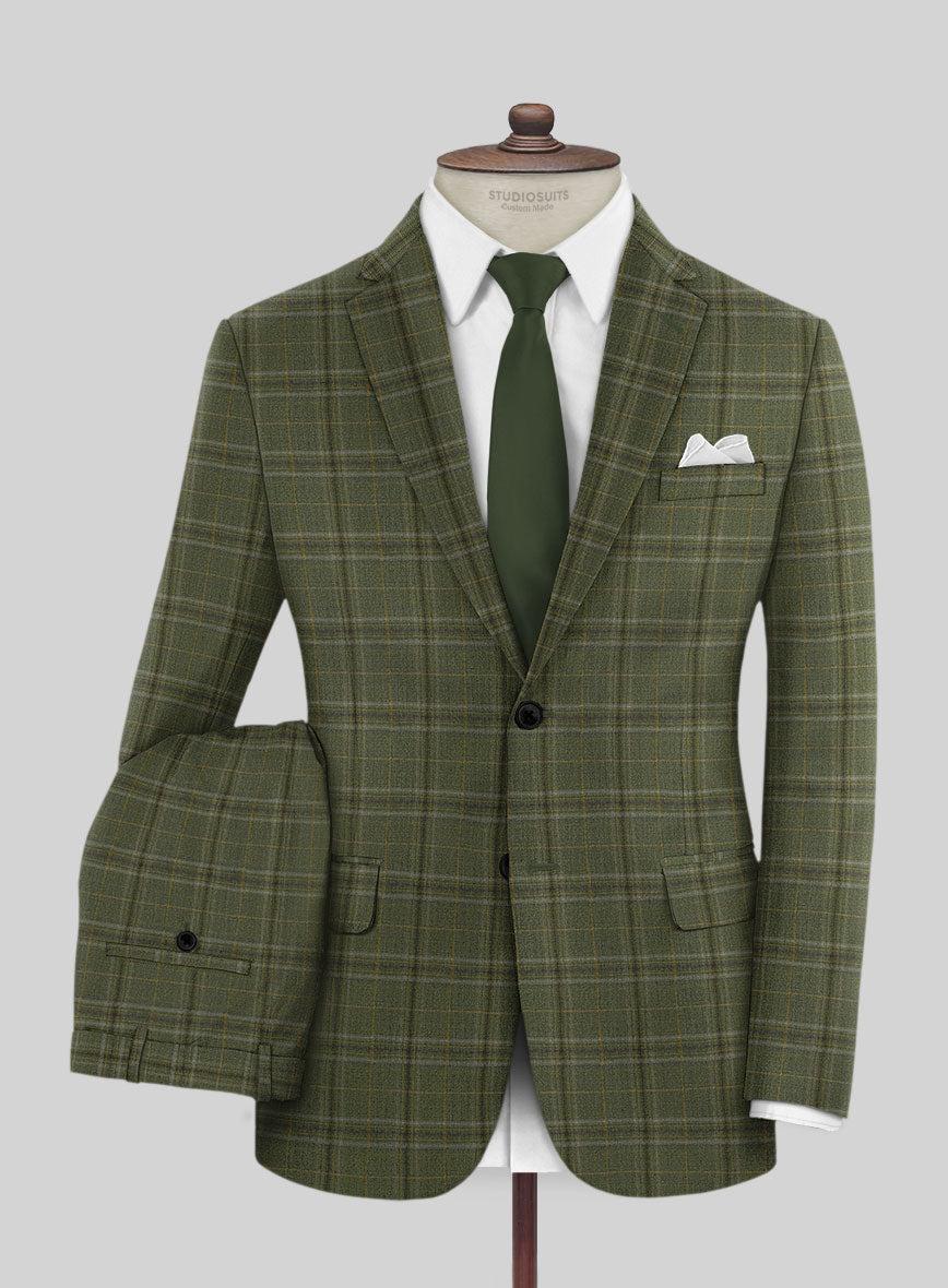 Reda Juniper Green Checks Wool Suit – StudioSuits