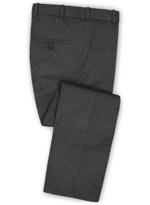 Reda Worsted Dark Gray Pure Wool Pants - StudioSuits