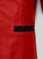 Red Hampton Leather Blazer - StudioSuits