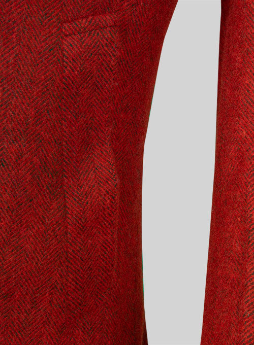Red Tweed OverCoat - StudioSuits
