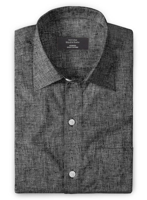 Roman Black Denim Linen Shirt