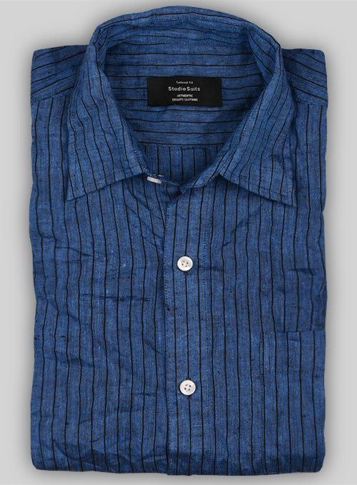 Roman Blue Jail Linen Shirt