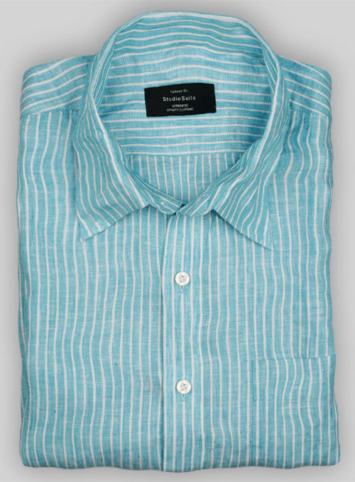 Roman Blue Stripe Linen Shirt