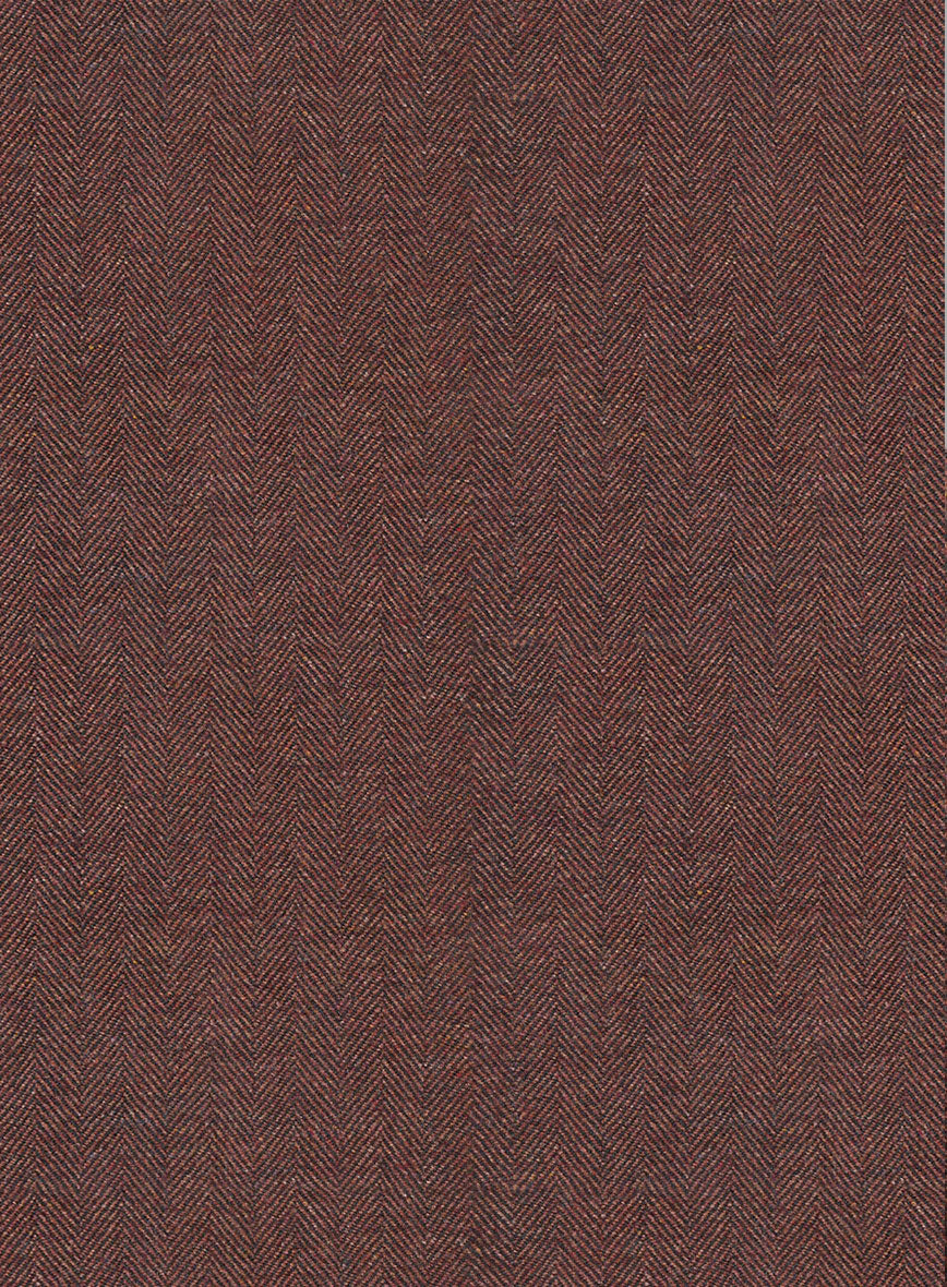 Royal Wine Herringbone Tweed Pants - StudioSuits